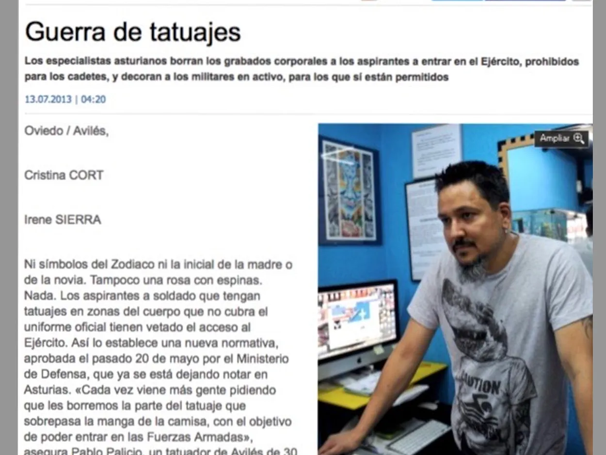 Entrevista en el periódico